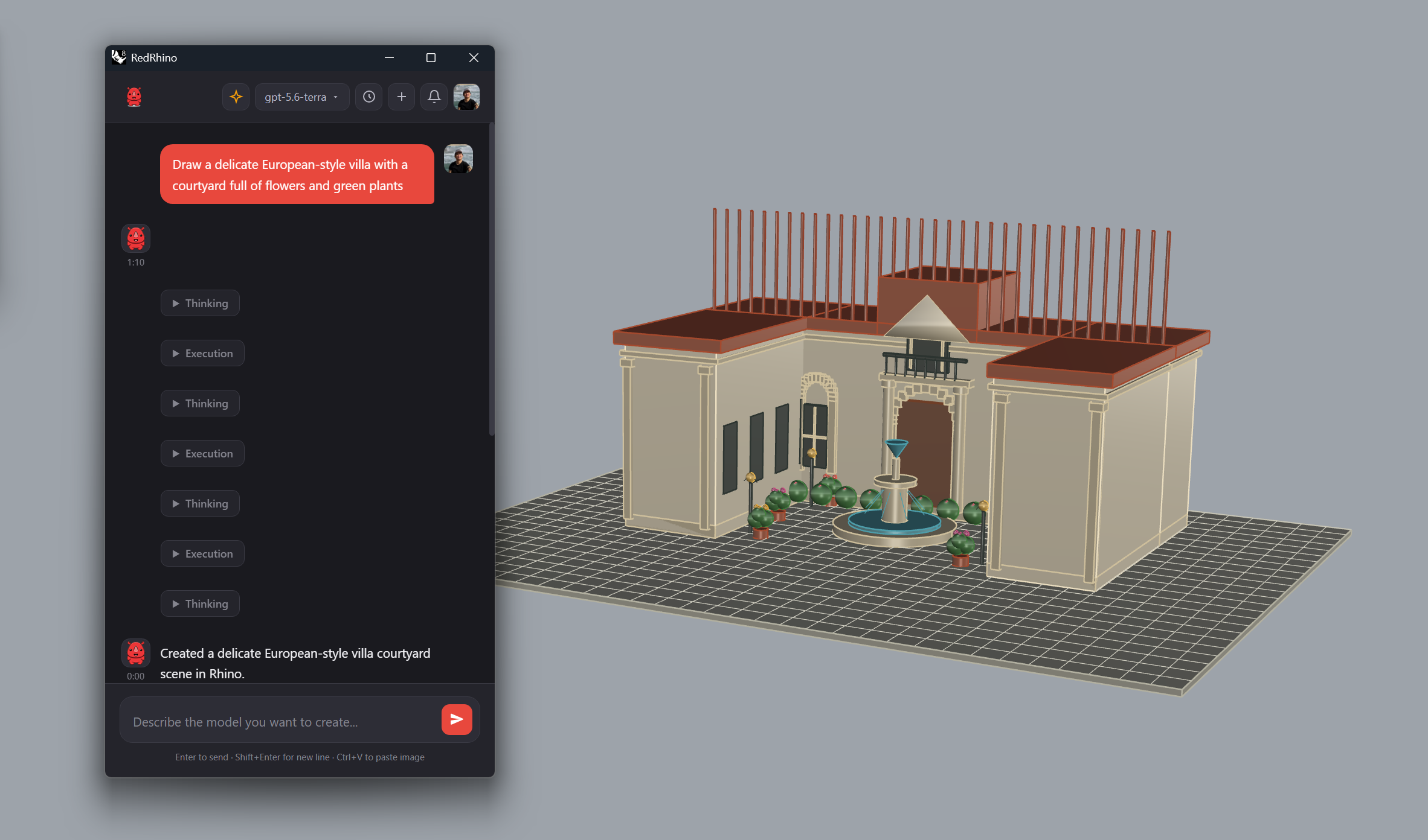 European-style villa courtyard — built with RedRhino AI